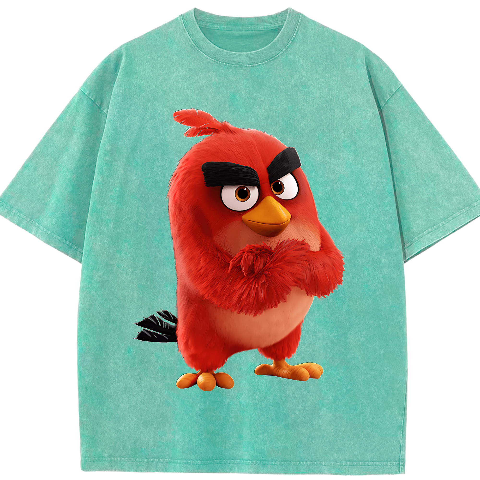 （画像用） Angry Birds アングリーバード 綿100% ヴィンテージ風 半袖Tシャツ（フロントプリント）